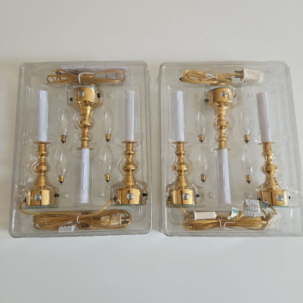 Set Of 6 Bethlehem Lighting 4 In 1 Brass Electric Window Candles - Picture 5 of 7